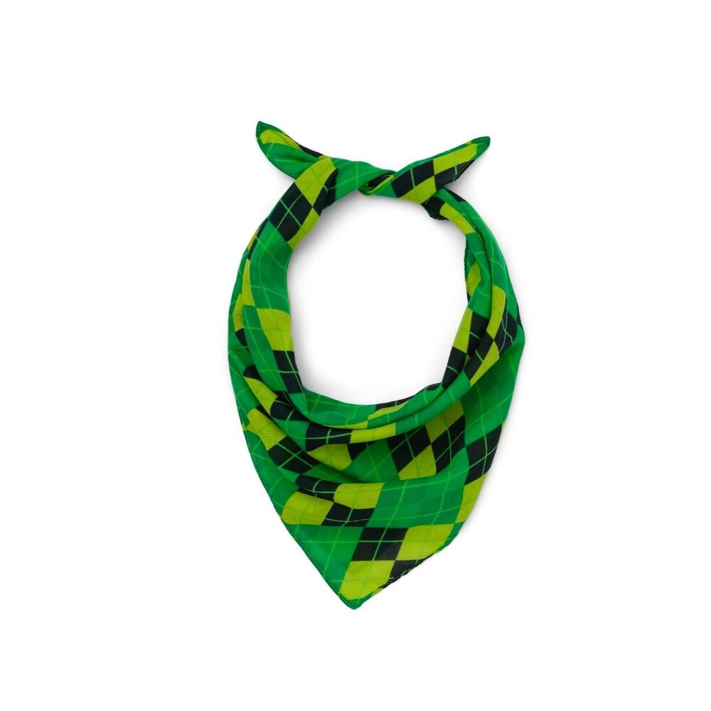 Green Argyle Bandana – Preppy Cotton Print – St. Patrick’s Day Accent